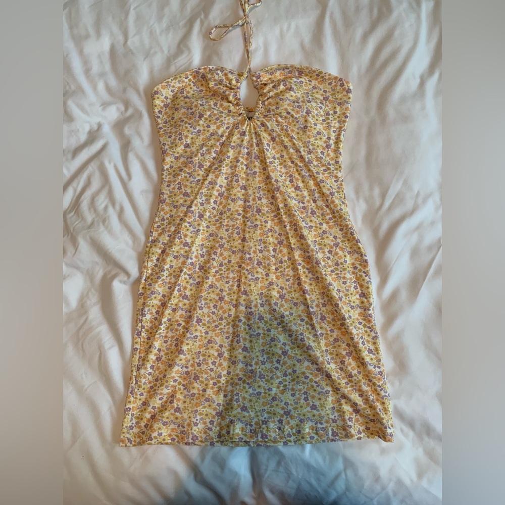 Yellow floral princess polly dress
